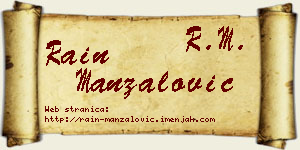 Rain Manzalović vizit kartica